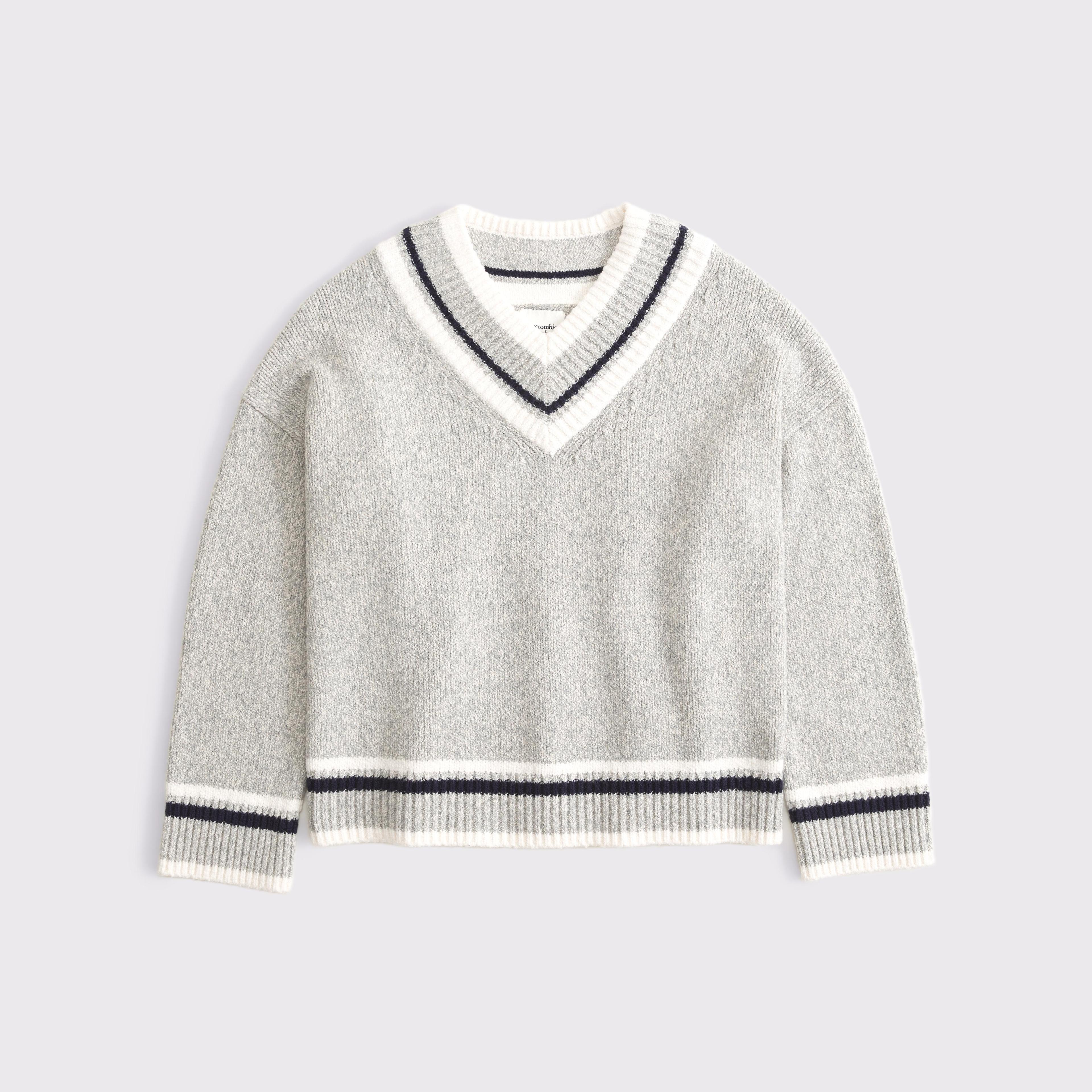 Relaxed Textural V-Neck Sweater Product Image