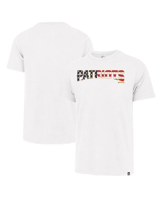 47 Brand Mens White New England Patriots Flag Script Franklin T-Shirt Product Image