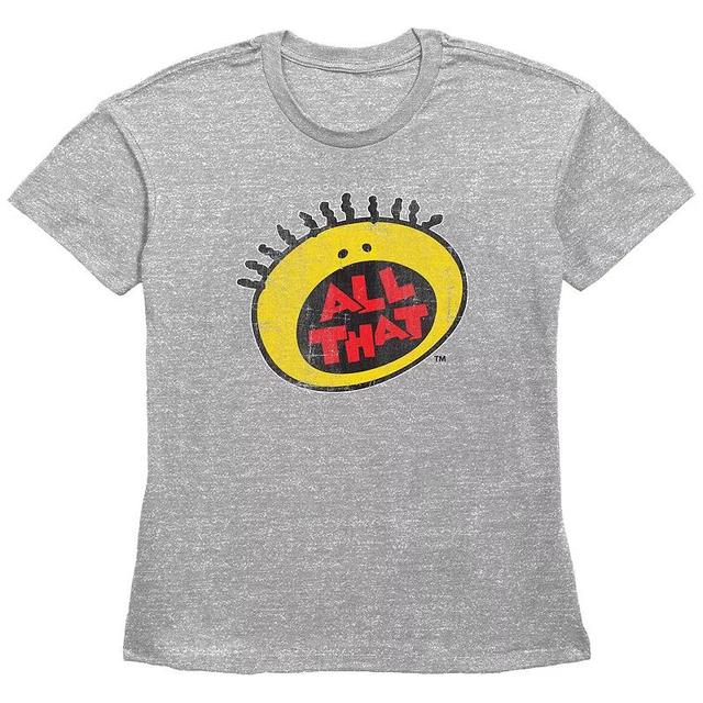 Womens Nickelodeon All That Logo Graphic Tee Grey Gray Product Image