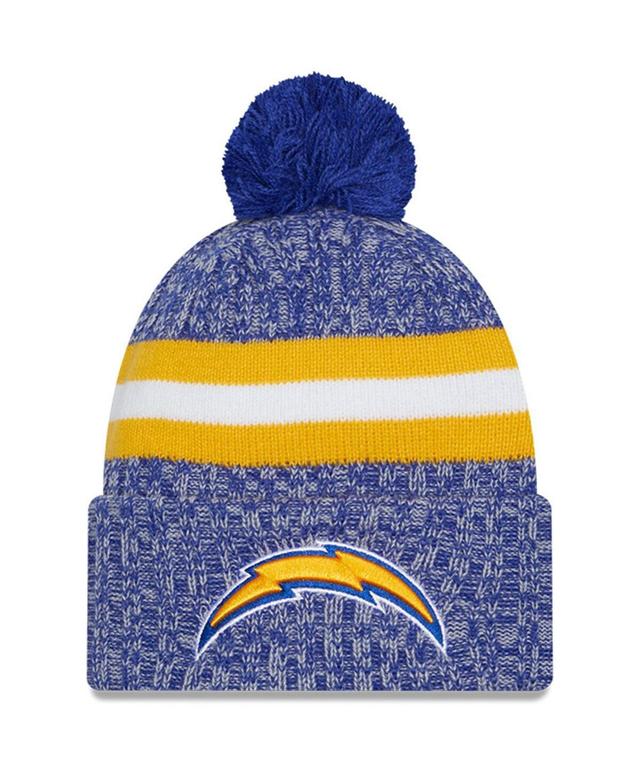 Mens New Era Blue Los Angeles Chargers 2023 Sideline Cuffed Knit Hat With Pom Product Image