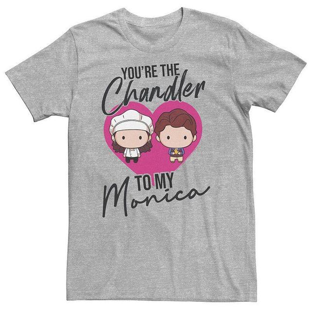 Big & Tall Friends Chibi Youre The Chandler To My Monica Tee, Mens Athletic Grey Product Image