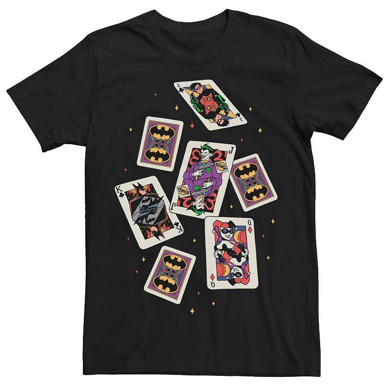 Mens Batman Jokers Wild Playing Card Group Shot Tee Product Image