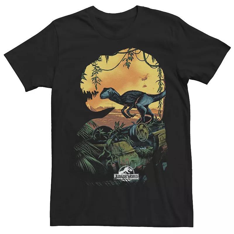 Mens Jurassic World Raptor T-Rex Silhouette Tee Product Image