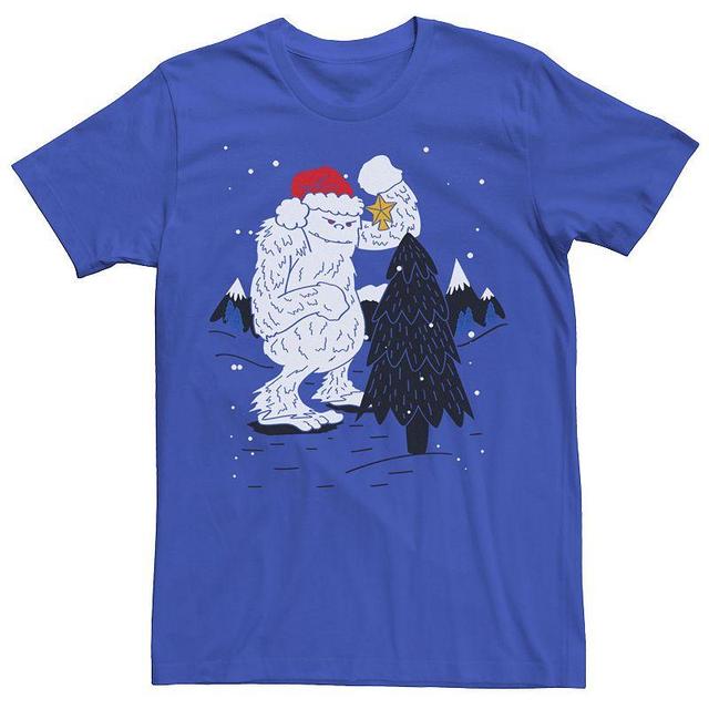 Mens Yeti Christmas Tree Star Ornament Snow Tee Product Image