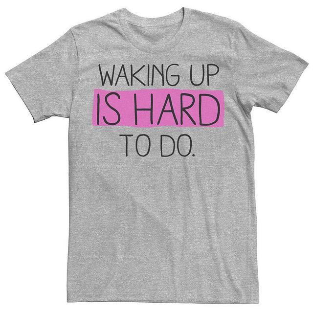 Mens Waking Up is Hard To Do Highlighted Text Graphic Tee Athletic Grey Product Image