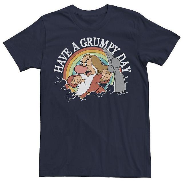 Big & Tall Disney Snow White Grumpy Have A Grumpy Day Tee, Mens Blue Product Image