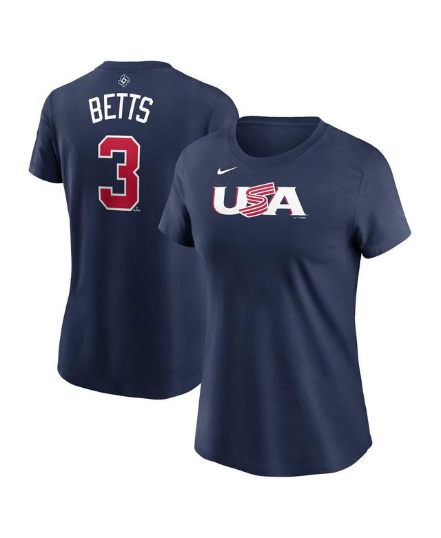 Womens Nike Mookie Betts Navy Usa Baseball 2023 World Baseball Classic Name and Number T-shirt Product Image