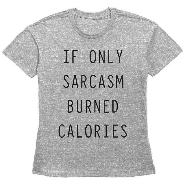 Womens Fifth Sun If Only Sarcasm Burned Calories Short Sleeve Graphic Tee, Girls Grey Gray Product Image