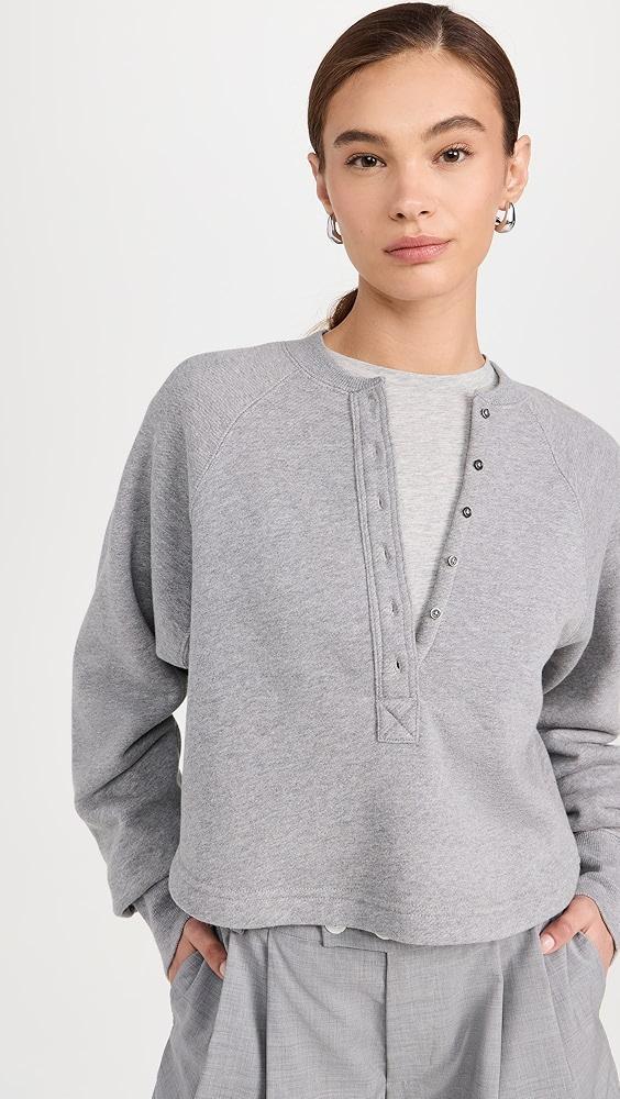 Marissa Webb So Uptight French Terry Plunge Henley Sweatshirt | Shopbop product image