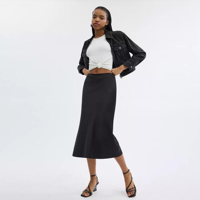 Long Satin Midi Skirt Product Image