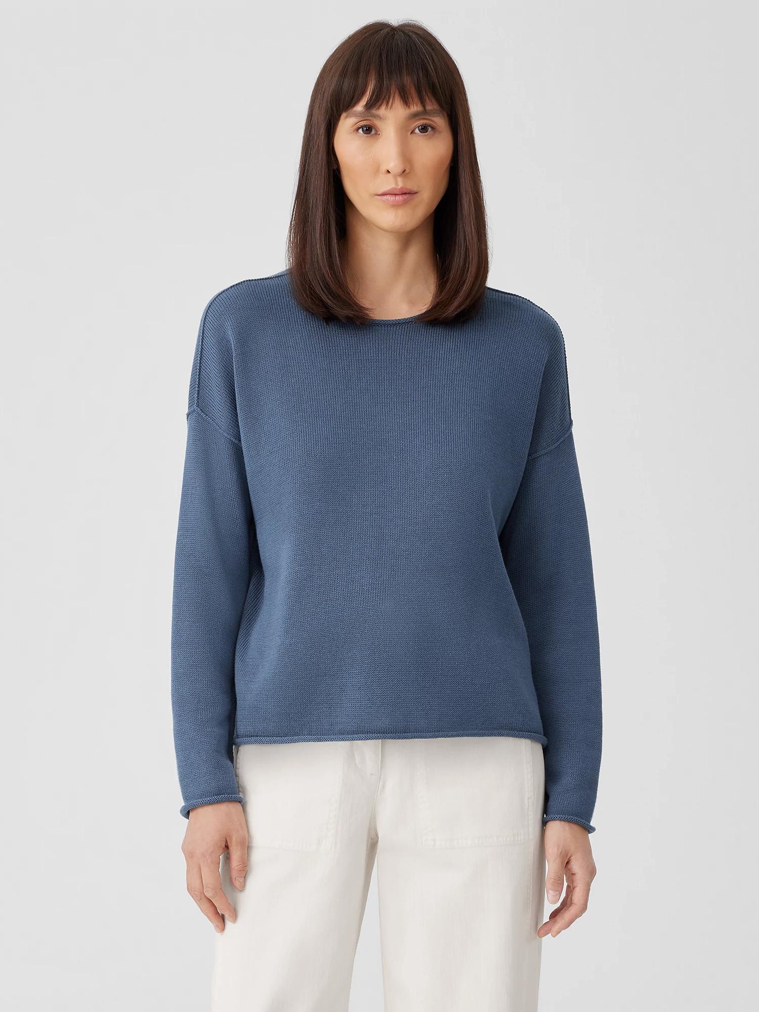 EILEEN FISHER Peruvian Cotton Blend Crew Neck Topfemale Product Image