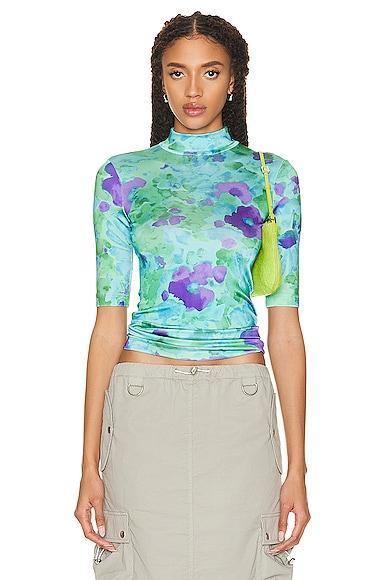 Stella McCartney Mock Neck Top in Mint Product Image