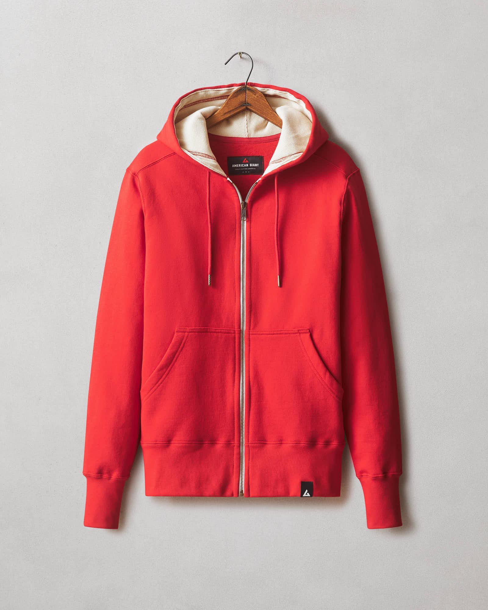 Classic Full Zip Waffle Hood - Salsa Product Image