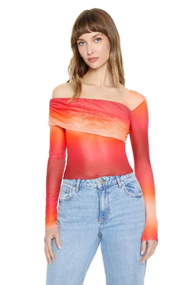 Gradient Wash Mesh Crop Top | Forever 21 Product Image