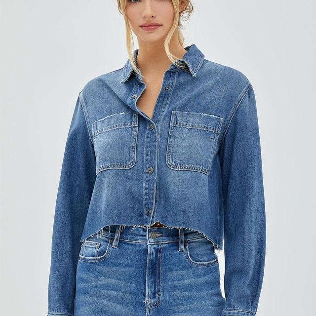 Cropped Denim Shirt Product Image