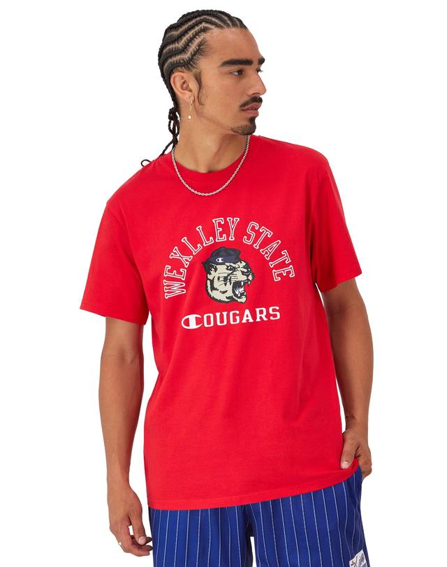 Mens Champion Short-Sleeve T-Shirt, Cougars Washed Athletic Red L Product Image