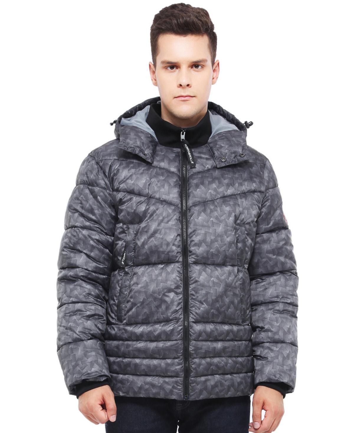 Mens Heavyweight Quilted Hooded Puffer Jacket Coat Product Image