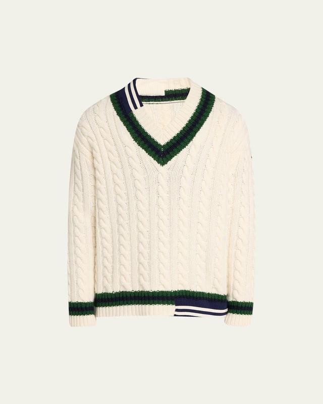 Moncler x Palm Angels Mens Mixed-Stripe Cable Sweater Product Image