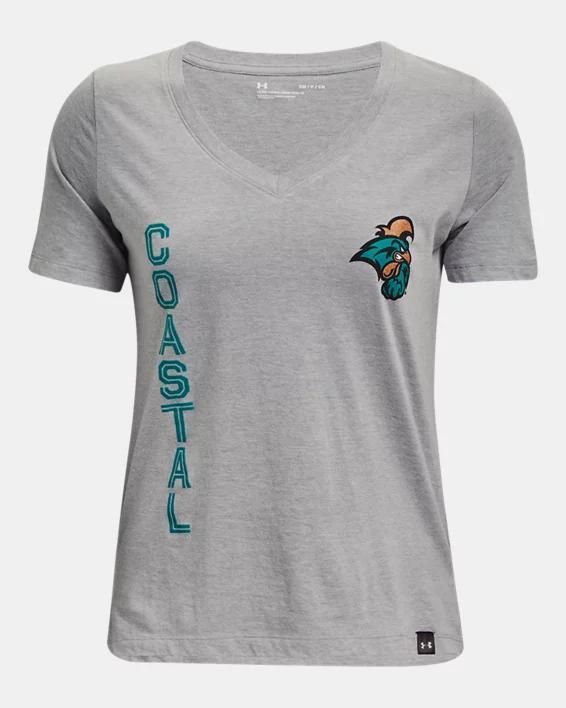 Women's UA Performance Cotton Collegiate V-Neck T-Shirt Product Image