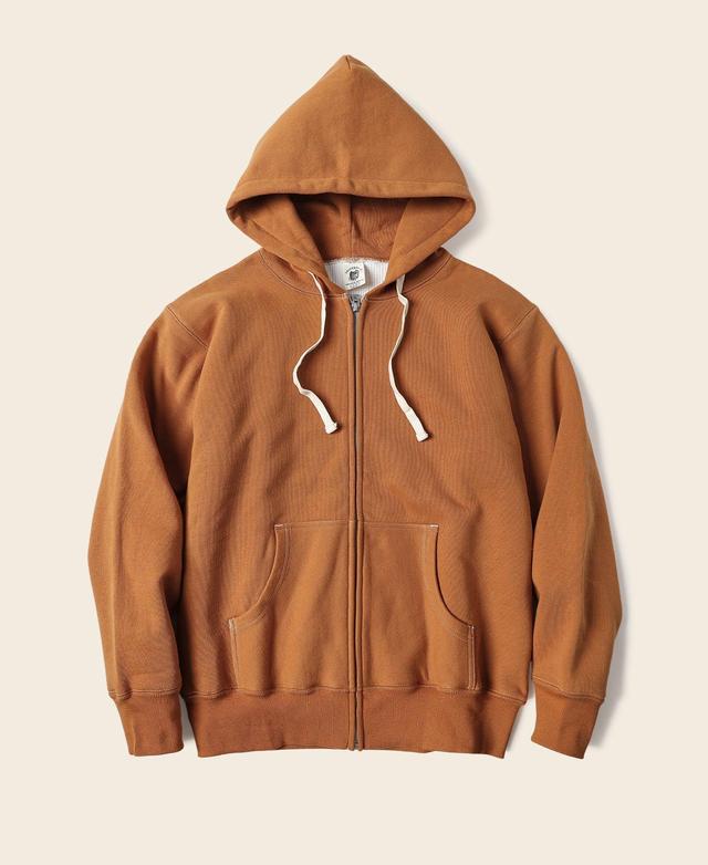 1950s Wind Shield Full-Zip Thermal Hoodie - Orange Product Image