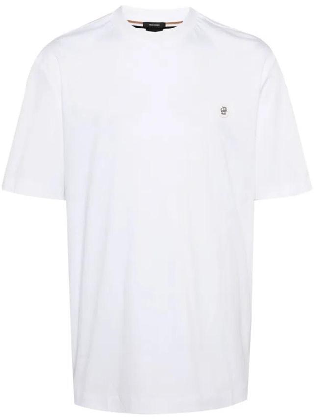 Logo-plaque Cotton T-shirt In White Product Image