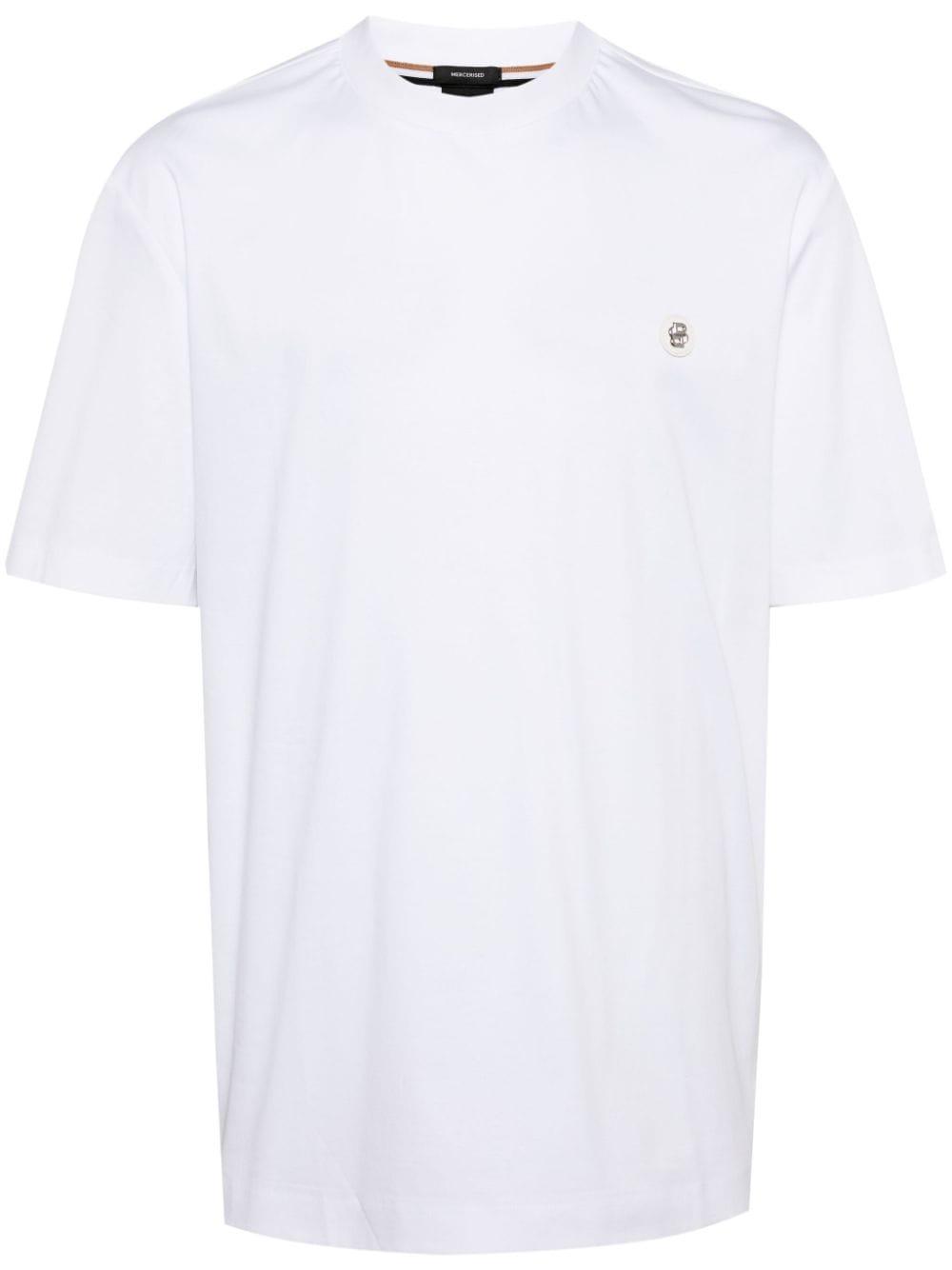 Logo-plaque Cotton T-shirt In White Product Image