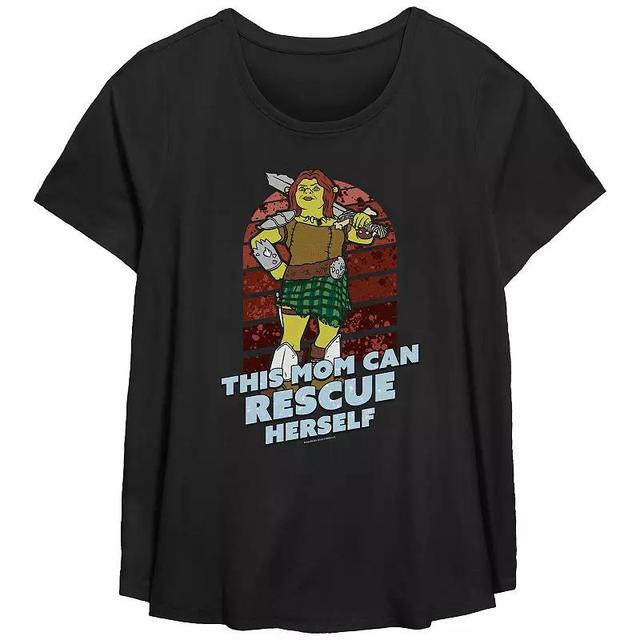 Plus Size Shrek This Mom Can Rescue Herself Scoop Hem Flowy Graphic Tee, Womens Product Image