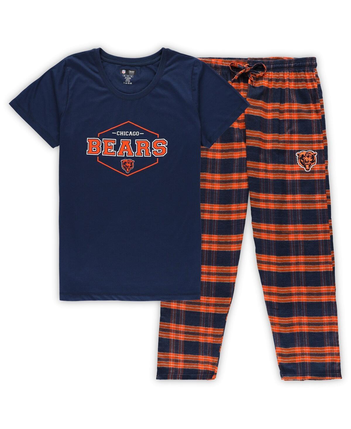 Womens Concepts Sport Navy Chicago Bears Plus Size Badge T-shirt and Pants Sleep Set - Navy Product Image