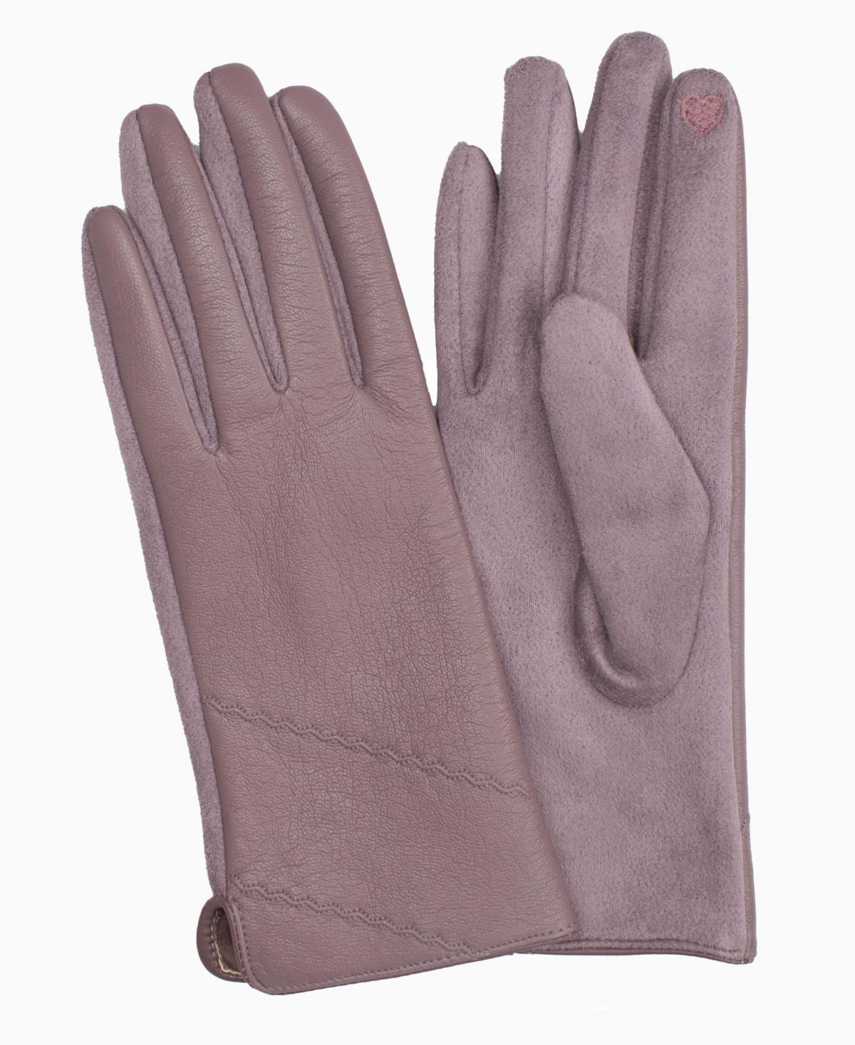 Marcus Adler Womens Vegan Leather Stitched Touchscreen Gloves Product Image