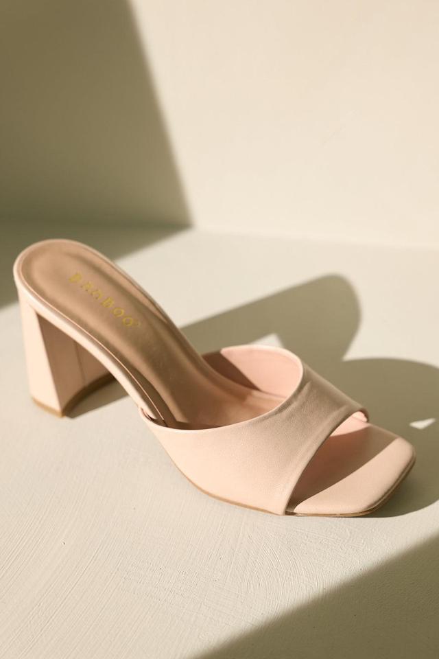 Serene Dune Beige Matte Block Heels Product Image