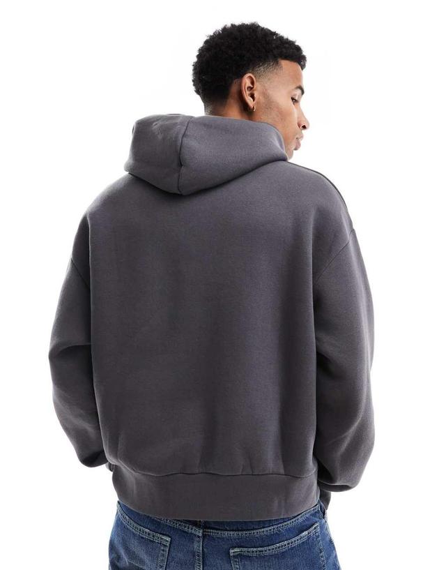 Bershka boxy hoodie in gray Product Image