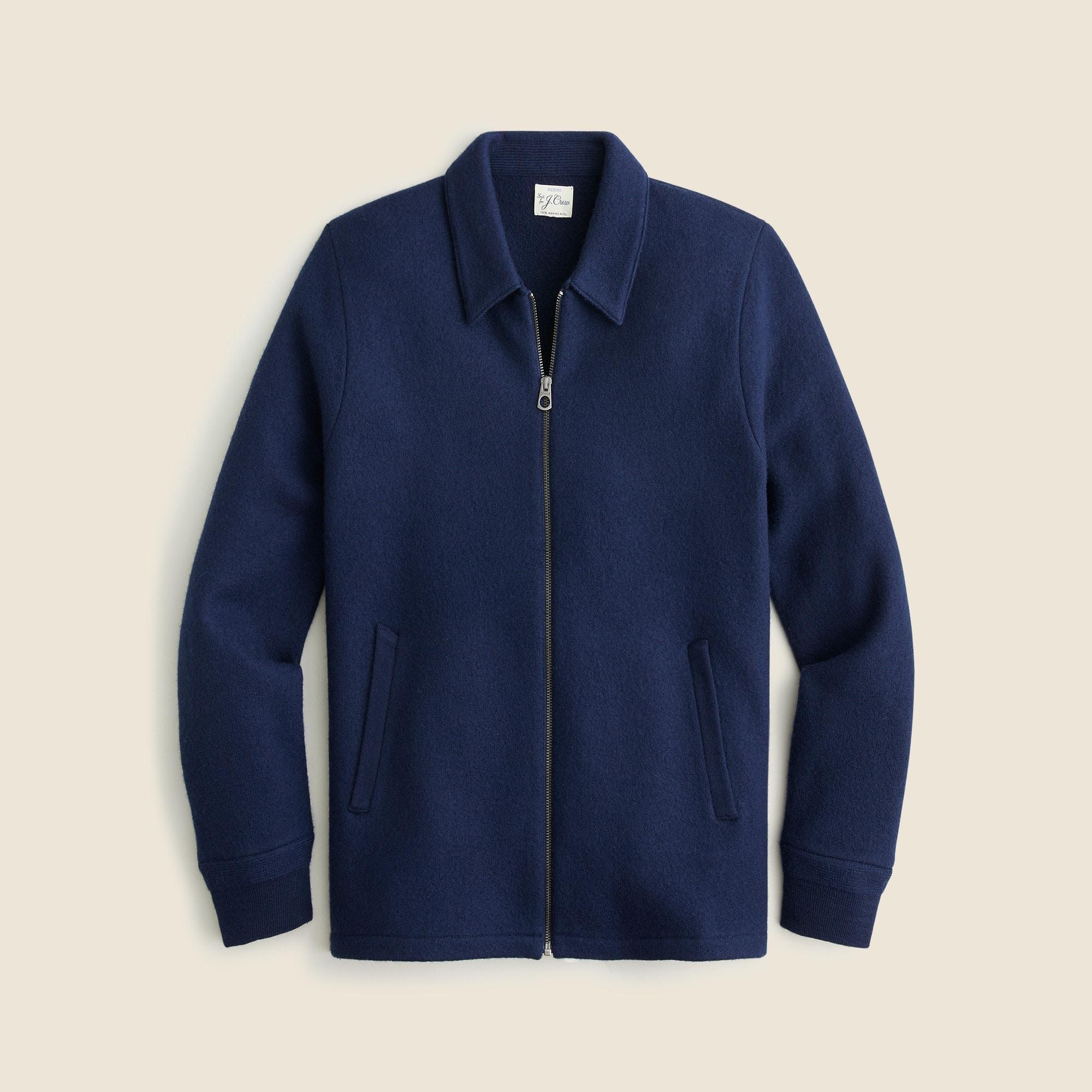 Boiled merino wool coach's sweater-jacket Product Image