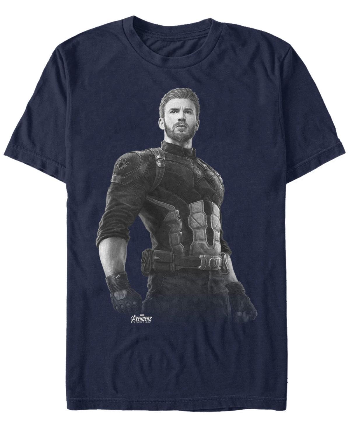 Mens Avengers Infinity War Captain America Tee Blue Product Image