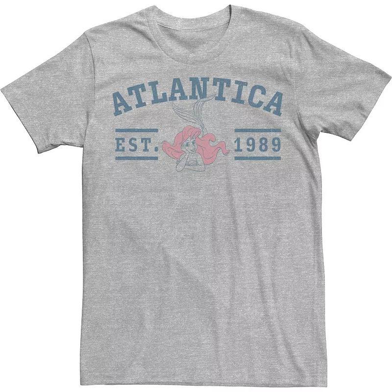 Mens Disney The Little Mermaid Atlantica Est. 1989 Collegiate Tee Athletic Grey Product Image