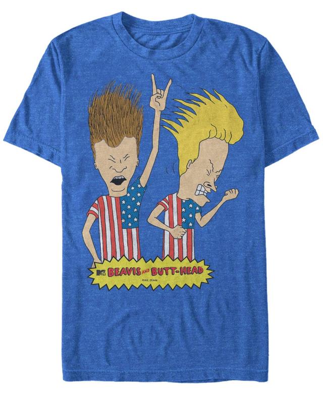 Beavis and Butthead Mtv Mens Rock Out Merica Logo Short Sleeve T-Shirt Product Image