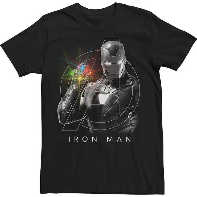 Big & Tall Marvel Avengers Endgame Glowing Stones Logo Overlay Portrait Tee, Mens Product Image