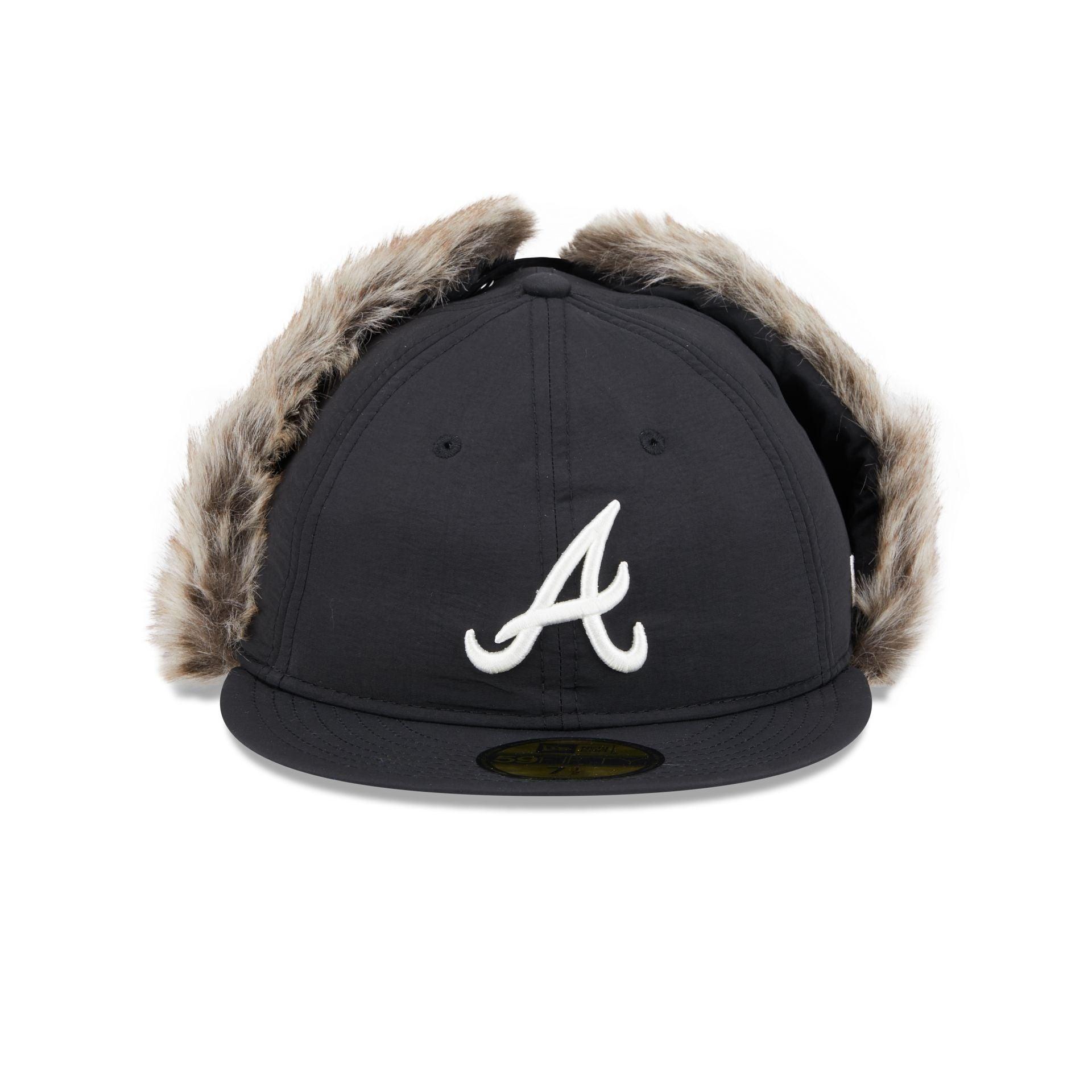 Atlanta Braves Winter Dog Ear Retro Crown 59FIFTY Fitted Hat Male Product Image