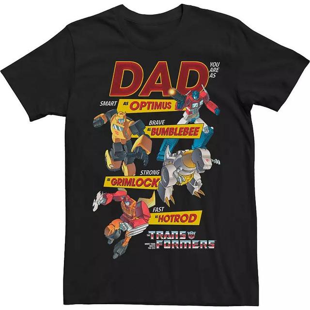 Mens Transformers Dad You Are Smart Brave Strong Fast Tee Black Product Image