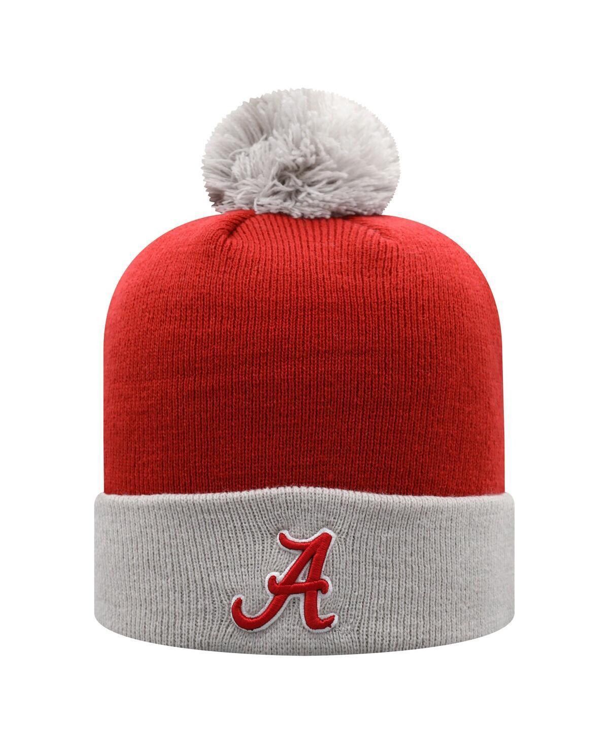 Mens Top of the World Crimson/Gray Alabama Crimson Tide Core 2-Tone Cuffed Knit Hat with Pom Product Image