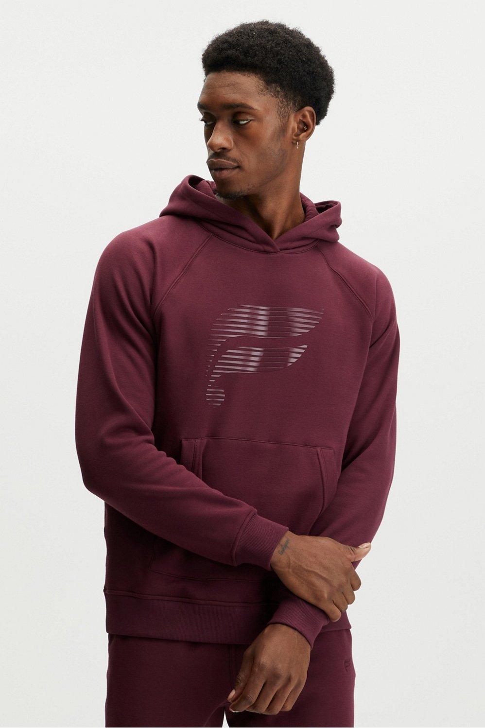 Fabletics Men The Postgame Hoodie male Merlot Gloss Fast Logo Size S Product Image