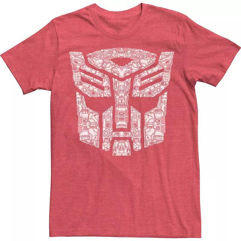 Mens Transformers Autobots Detailed Logo Tee Red Grey Product Image