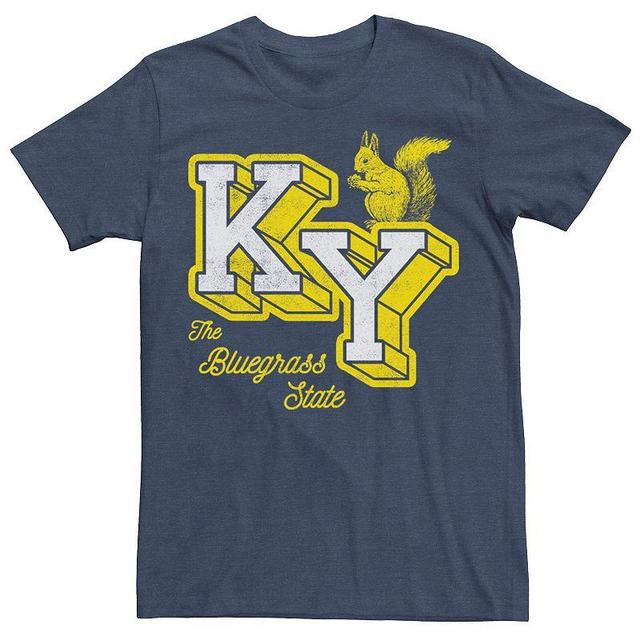 Mens Kentucky KY The Bluegrass State Collegiate Tee Navy Grey Product Image