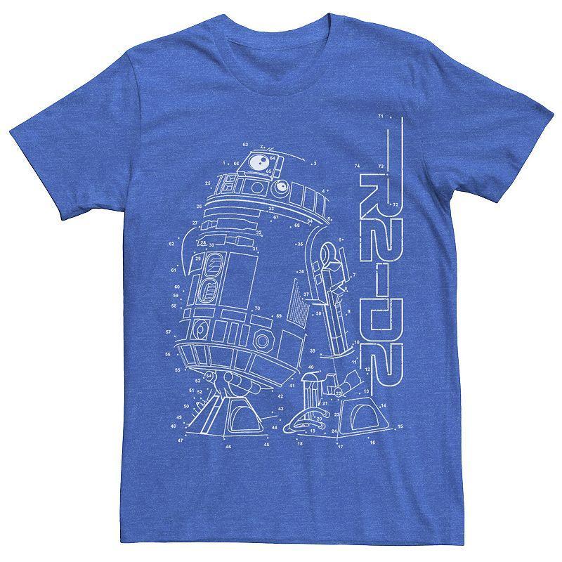 Mens Star Wars R2-D2 Connect The Dots Line Art Tee Royal Grey Product Image