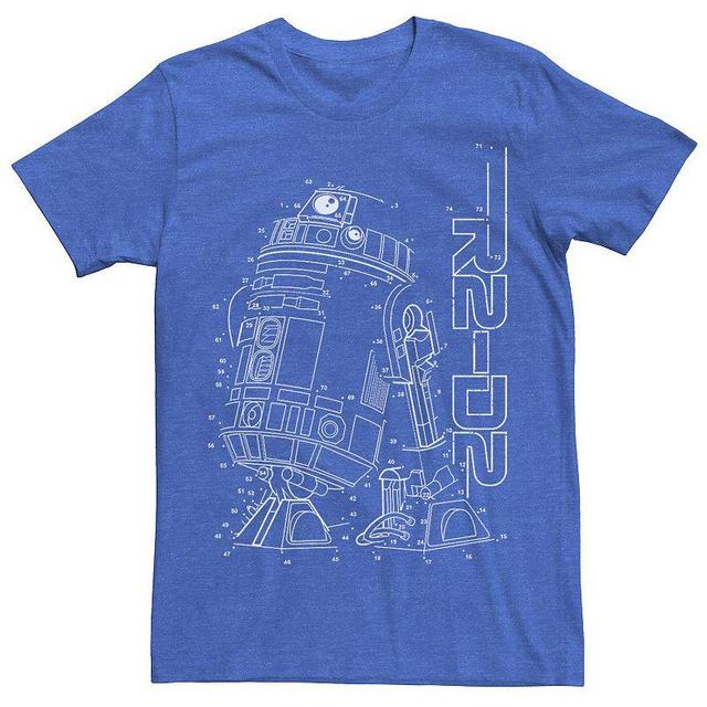 Mens Star Wars R2-D2 Connect The Dots Line Art Tee Royal Grey Product Image