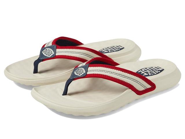 Hey Dude Myers Flip Americana Red) Men's Shoes Product Image