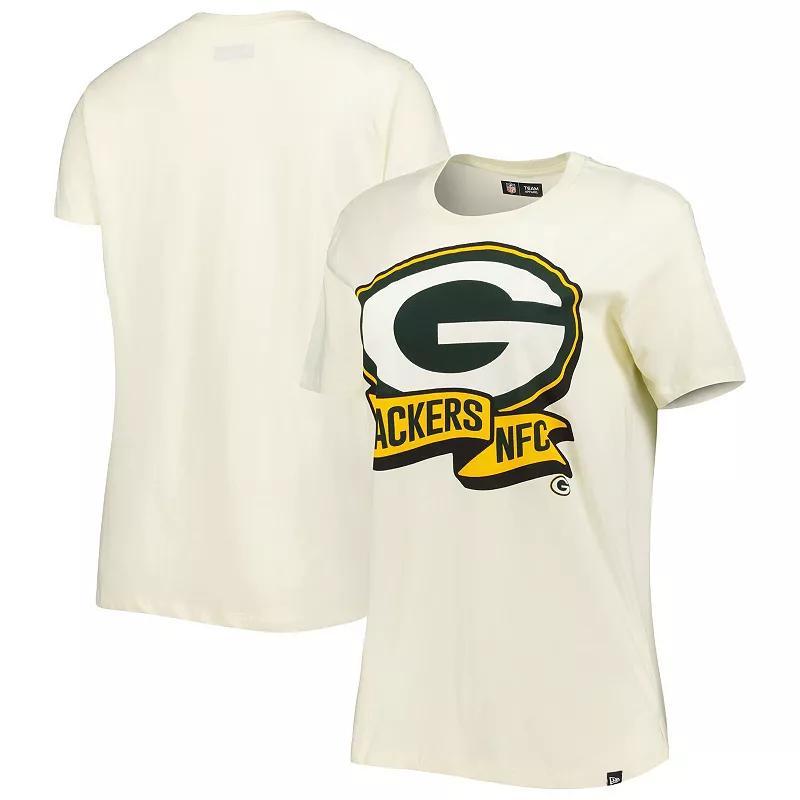 Womens New Era Cream Green Bay Packers Chrome Sideline T-Shirt Product Image