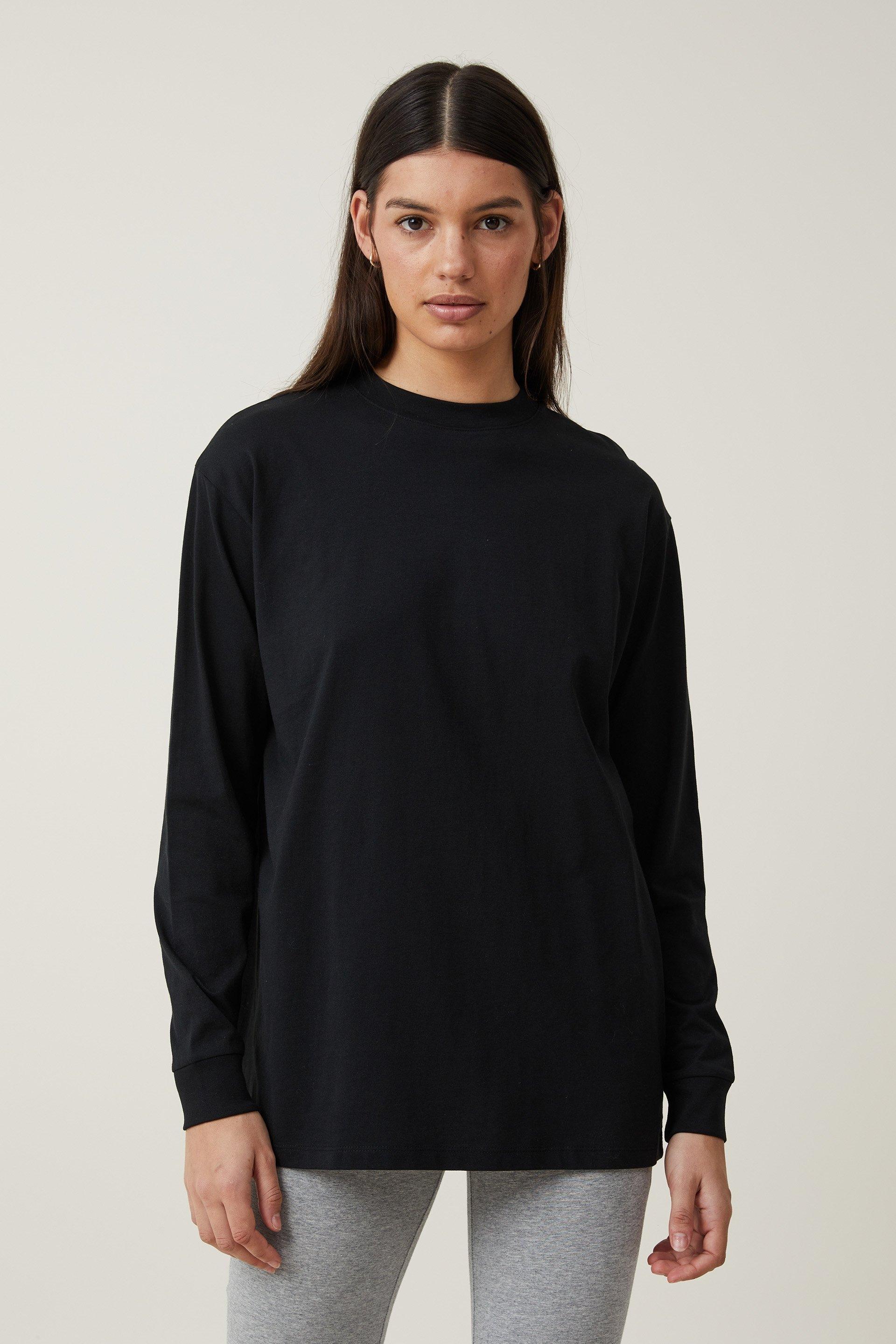 Cotton On Women - Brody Oversized Long Sleeve Top - Black Product Image