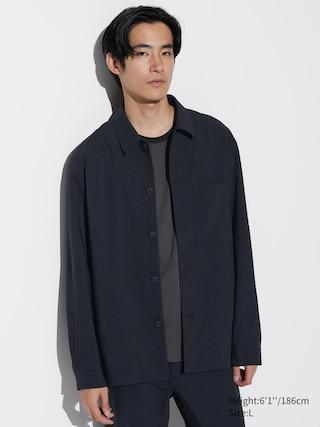 Mens Airsense Shirt Jacket (Wool Like) with Quick-Drying Navy Medium UNIQLO US Product Image