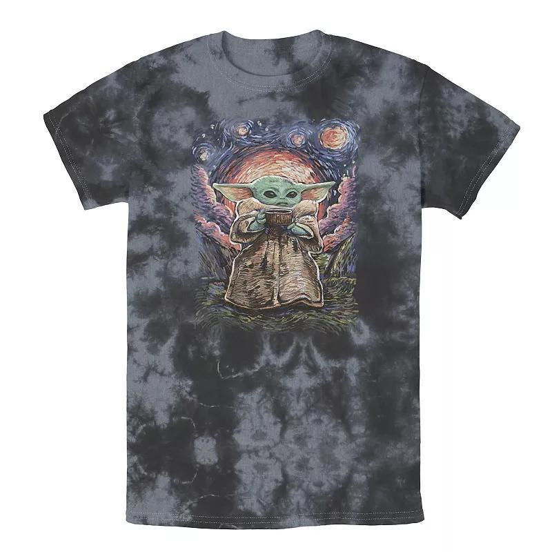 Mens Star Wars The Child Starry Night Tee, Boys Black Grey Product Image