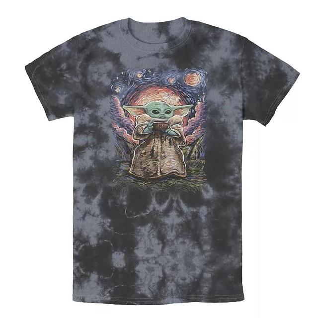 Mens Star Wars The Child Starry Night Tee, Boys Black Grey Product Image